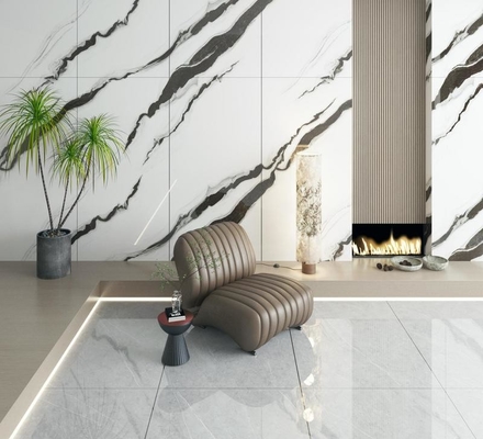 Piastrelle di porcellana lucidata e lucidata antiscivolo e Carrara bianco 900x1800x9mm Piastrelle interne per pavimenti e pareti per decorazioni e uffici