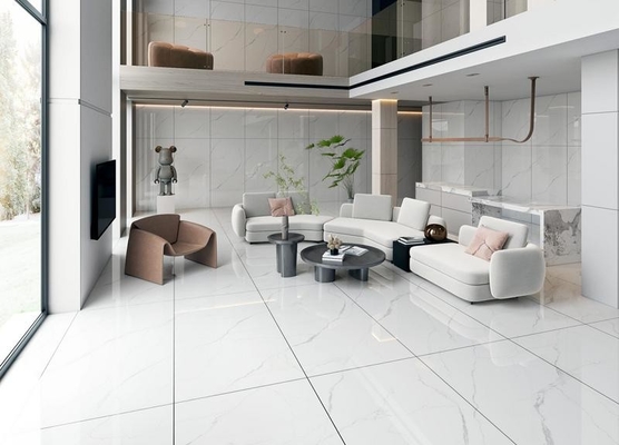 900x1800x9mm Carrara Piastrelle di porcellana vetrata lucidata per pavimenti e pareti interni bianchi per soggiorno e cucina