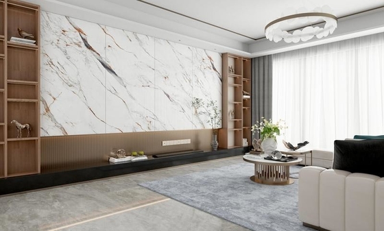 Carrara porcellana lucida 900x1800x9mm e grado AAA pavimento interno e parete piastrelle per balcone e ufficio oro e bianco
