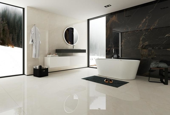 Acido-resistente 900x1800x9mm all'interno di pareti e pavimenti porcellana vetrata lucidata piastrelle per il soggiorno antiscivolo beige