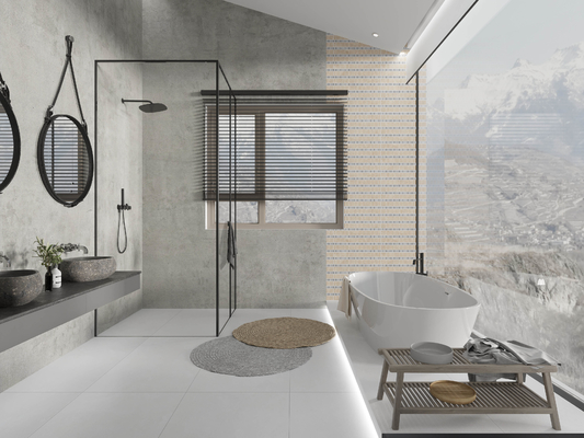 Giallo e grigio 60x120cm Matta vetrata porcellana pavimentazione piastrella per la decorazione della camera da letto