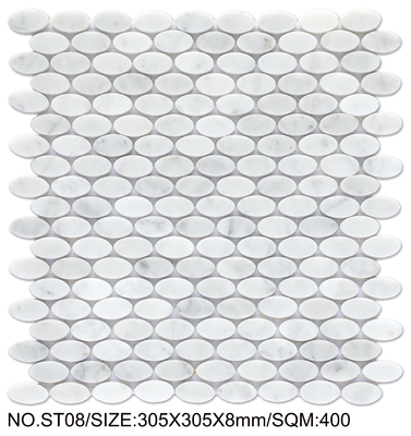 Mosaico in pietra naturale bianco e verde chiaro per sala da pranzo e ufficio