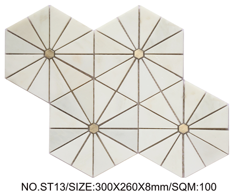 Mosaico in pietra naturale beige impermeabile 300x260mm per edifici e piscine