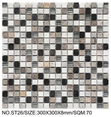 Elegante e resistente mosaico quadrato in pietra naturale 300x300mm per camera da letto e ufficio