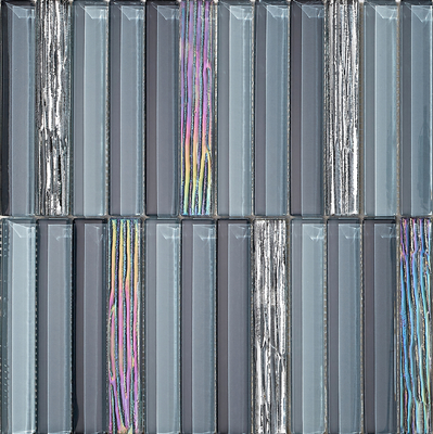 Decorativo e elegante grigio 300x300mm Interni murale vetro mosaici per appartamento e progetto di ristrutturazione