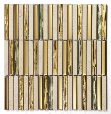 Mosaici in pietra naturale 282x294mm gialli resistenti agli acidi e antibatterici per ufficio e bagno