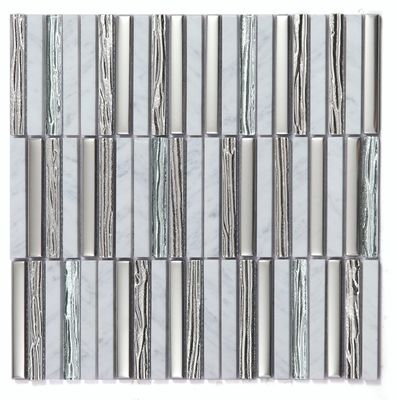 Parete interna 282x294mm Grigio Resistente agli graffi e impermeabile Mosaico in pietra naturale per bagno e hotel