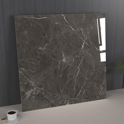 Stylish and Durable 1mx1m Marble Porcelain Glazed Polished Tiles For Balcony Dark Gray MOQ 100CTNS