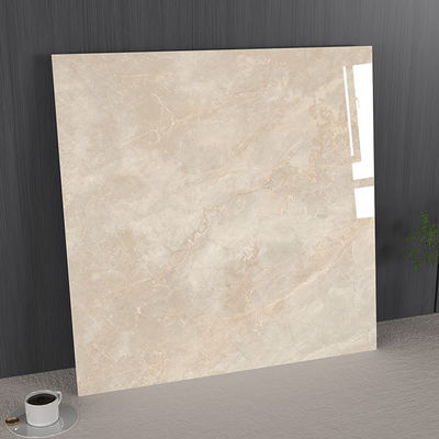 Piastrella in gres porcellanato lucido 1000x1000mm marrone chiaro per interni, antimacchia e antibatterica, per soggiorno e sala da pranzo