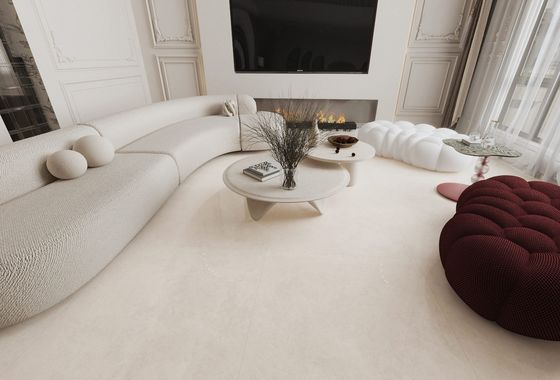 Piastrelle beige antiscivolo ecologiche 1000x1000mm Pavimento interno Porcellana lucidata vetrata Piastrelle per ricostruzione e ristorante