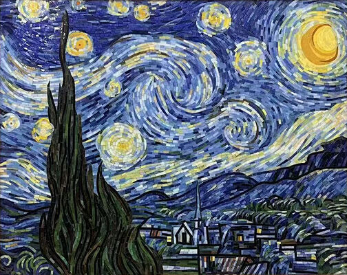 Blu Stunning Art Mosaico di vetro per ufficio e bagno