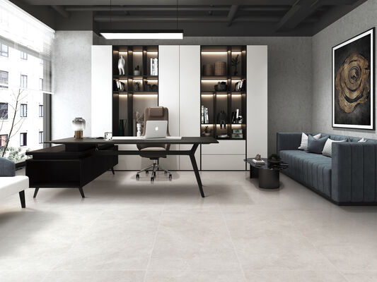 Pavimento per interni grigio resistente all'umidità 600x1200mm Replica di piastrelle in gres porcellanato smaltato per progetto