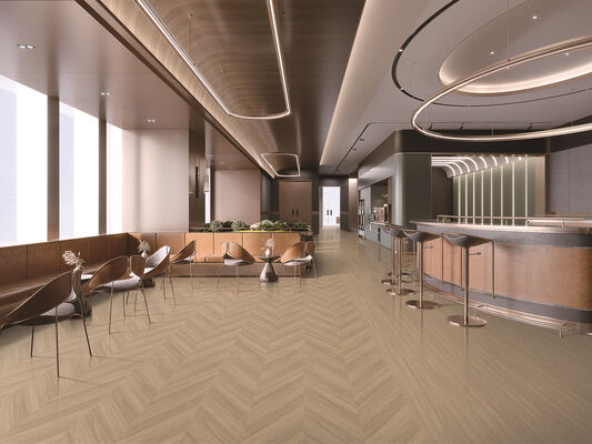 Piastrelle in gres porcellanato in legno per pavimenti interni antiscivolo marrone chiaro 600x1200mm per hotel e progetti