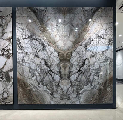 Granito e incredibile 1600x3200mm Bianco e marrone Spessore 12mm Marmo lucidato Slab di pietra sinterizzata per camera da letto
