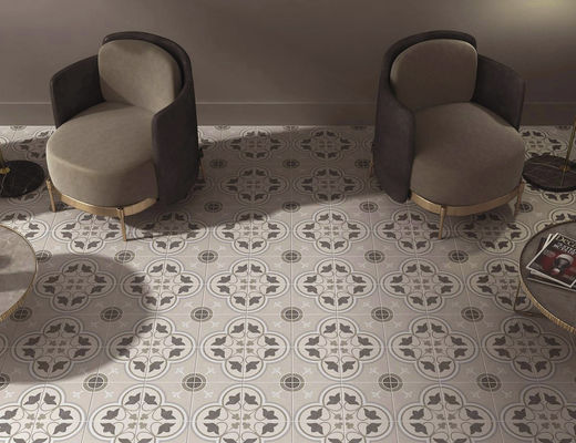 Mattonelle dell'interno Gray Round Circle Ceramic della porcellana di ISO13006 AAA 0.85cm 200x200mm