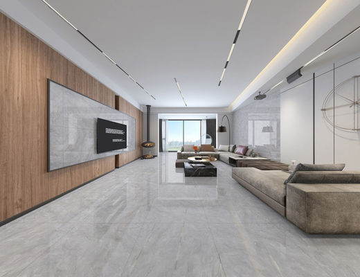 ISO9001 1152SQM ha lucidato le mattonelle lustrate, 80x80cm Grey Marble Porcelain Floor Tile