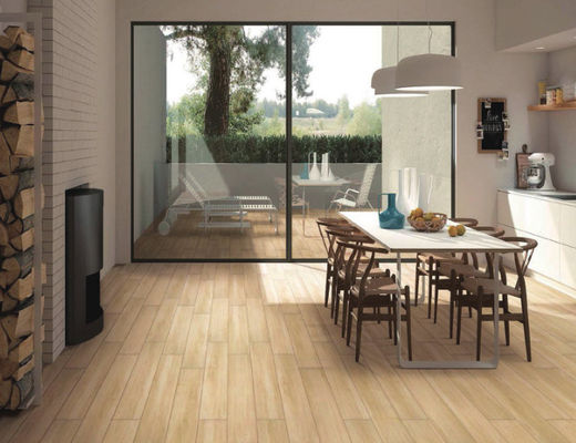 Frostproof 30x120cm Wooden Porcelain Tiles Light Beige For Project CE Grade AAA