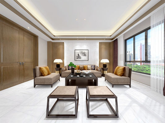 mattonelle di pietra di marmo naturali di 9.8mm, 80x80cm Carrara Clay Polished Glazed Porcelain Tiles