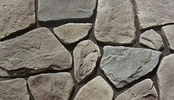 Pannello murale in pietra artificiale impilata, cemento grigio bianco, impermeabile
