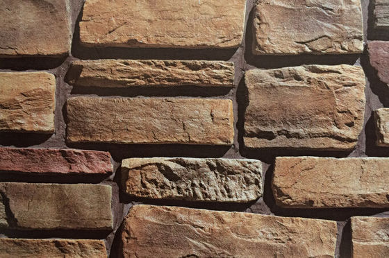 Cemento di pietra coltivato rustico 0.14cm multicolori del mattone della parete decorativa