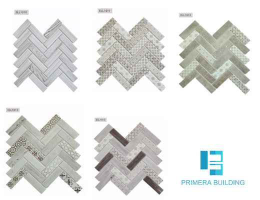 270x290mm Piastrelle in mosaico di marmo di legno spessore 6mm per piscine