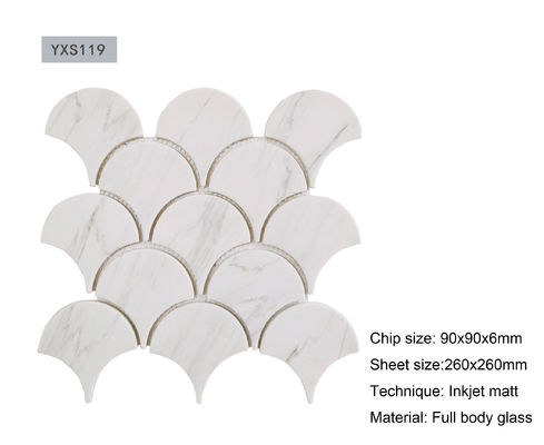 getto di inchiostro a forma di ventaglio Matt Finished delle tessere decorative di Carrara del CE 16kgs/Sheet