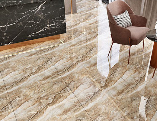 porcellana 11mm di Fullbody del salone delle piastrelle per pavimento di colore dell'oro 3pcs/Ctn di 800x800mm
