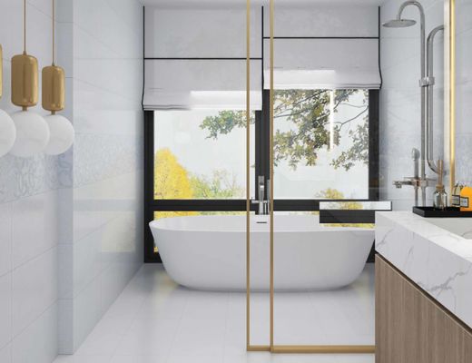 0,15 mattonelle impermeabili spesse della parete del bagno di W.A 9mm modellano 12X24'lucido di superficie