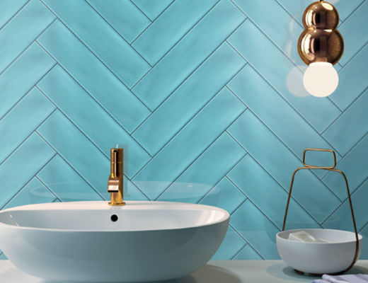 Piastrelle per pareti in ceramica Subway 68x280mm Superficie ondulata lucida Moderna