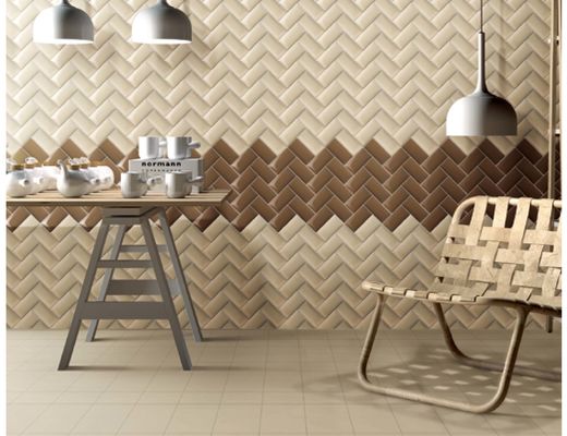 mattonelle a stampa a getto d'inchiostro smussate del bordo 3d di 75x150mm, mattonelle del sottopassaggio della decorazione del pavimento 50M2