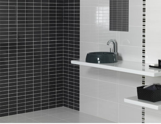 Bagno ceramico 14kgs/Ctn lucido nero bianco della cucina delle mattonelle del sottopassaggio di PRIMERA 10x20cm