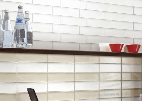 Moderna piastrella di parete in ceramica 3D a getto d'inchiostro 75x300mm resistente agli acidi