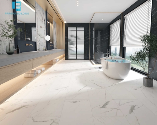 Pavimento in vinile SPC Carrara Marble 5.0mm con rivestimento UV a incastro