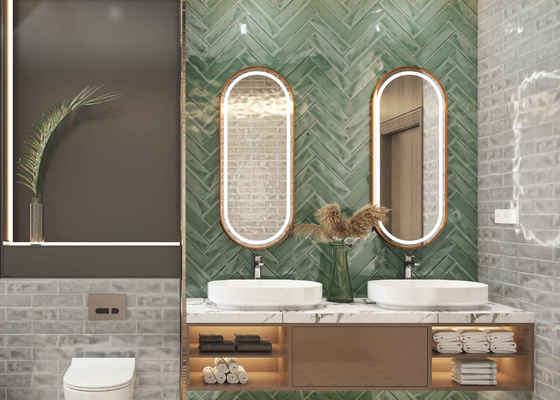 Piastrella da parete in ceramica smaltata 75x300mm per design di interni