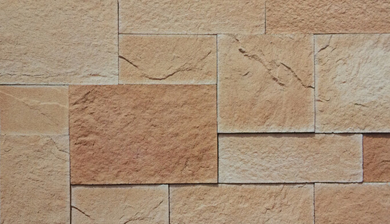 Pietra di pietra coltivata artificiale beige arancio del castello del cemento del mattone