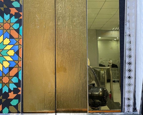 Piastrelle per pavimento di legno di struttura di colore dorato 150x900mm per l'hotel