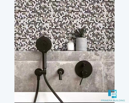Piastrelle in gres porcellanato decorativo a forma di bottone, colore misto, spessore 6 mm