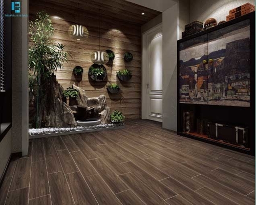 Piastrelle in listelli di legno a tutta massa per pavimenti in gres porcellanato 200X1200MM marrone scuro